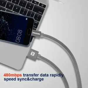 Cablu de date Swissten textil Micro USB 1,2 m Argintiu